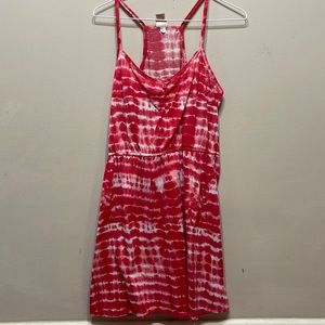 Hot pink and white dress